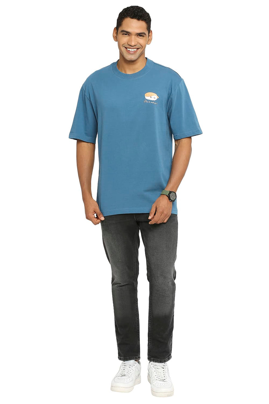 BASICS RELAXED FIT MIDNIGHT CREW T-SHIRT