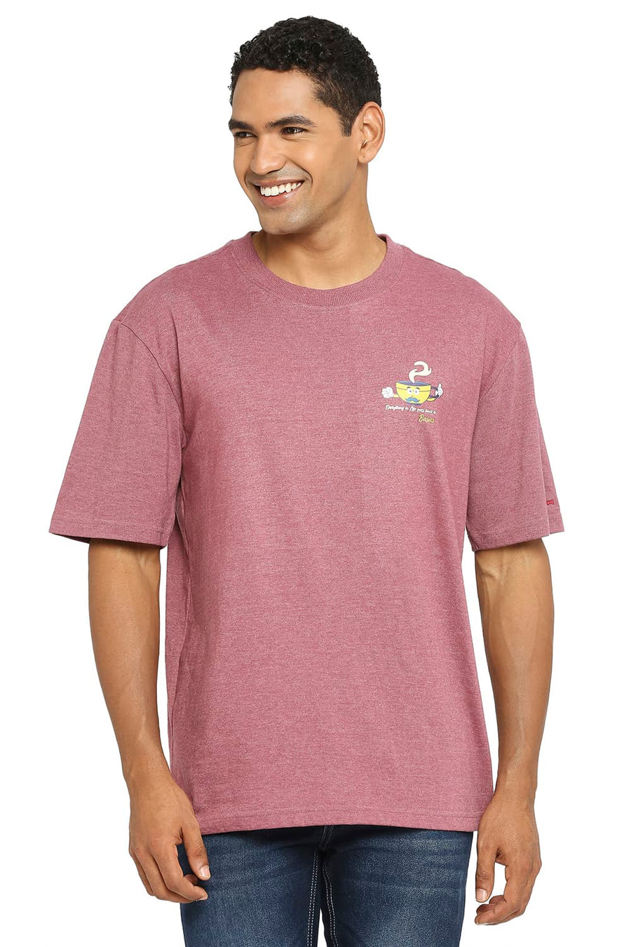 BASICS RELAXED FIT RENAISSANCE ROSE CREW T-SHIRT