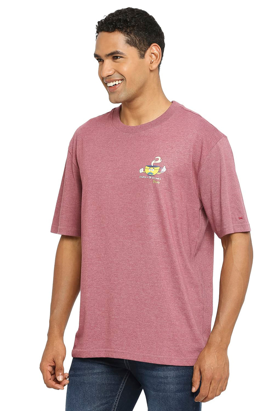 BASICS RELAXED FIT RENAISSANCE ROSE CREW T-SHIRT