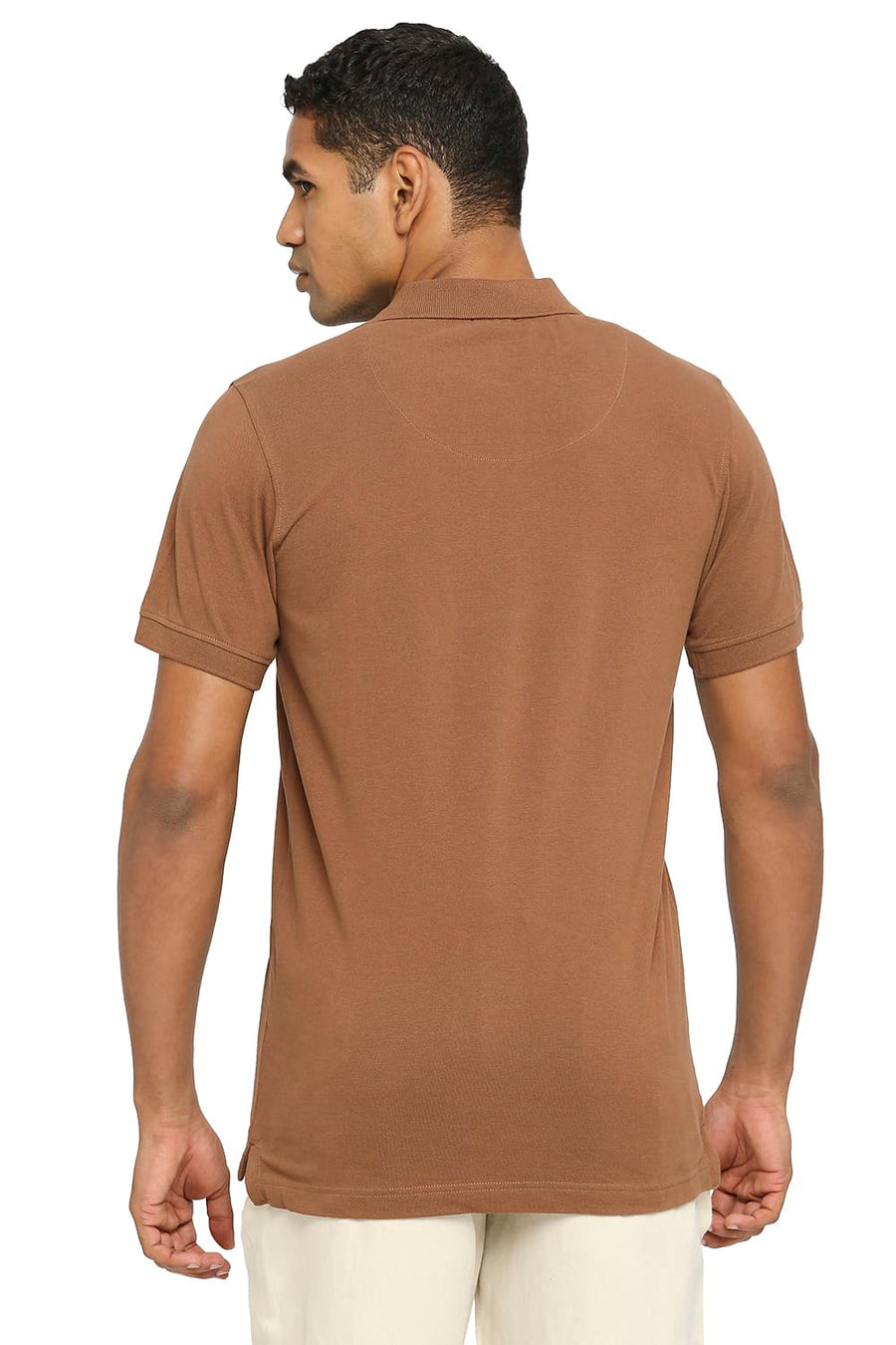 BASICS MUSCLE FIT PECAN PIE POLO T-SHIRT