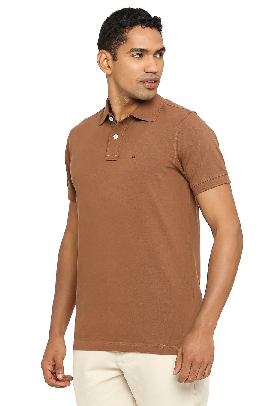 BASICS MUSCLE FIT PECAN PIE POLO T-SHIRT