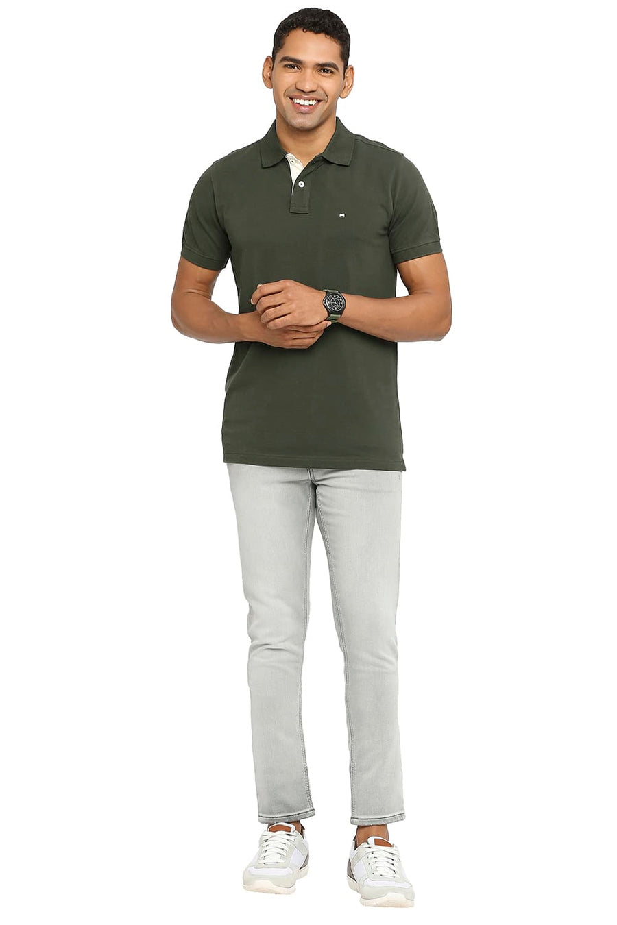 BASICS MUSCLE FIT ROSIN POLO T-SHIRT