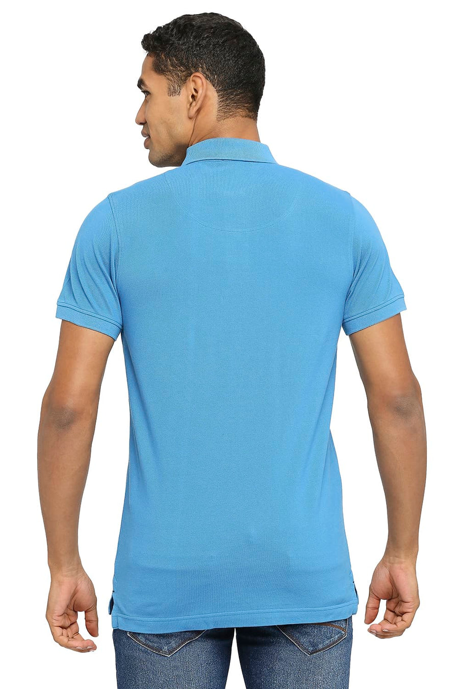 BASICS MUSCLE FIT BLUE JASPER POLO T-SHIRT