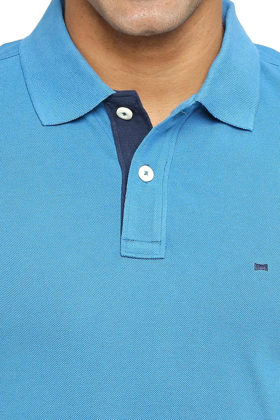 BASICS MUSCLE FIT BLUE JASPER POLO T-SHIRT