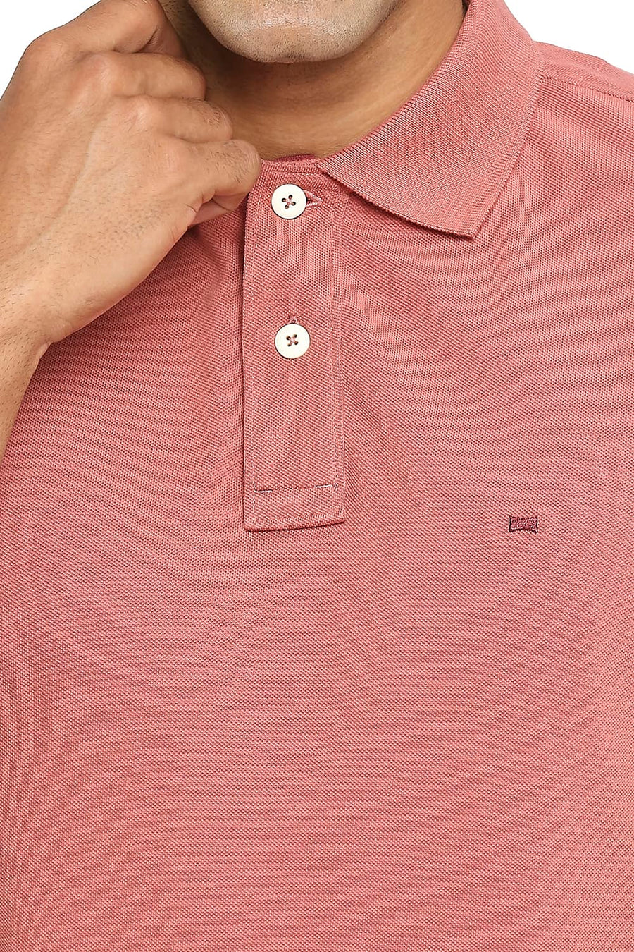 BASICS MUSCLE FIT DUSTY CEDAR POLO T-SHIRT