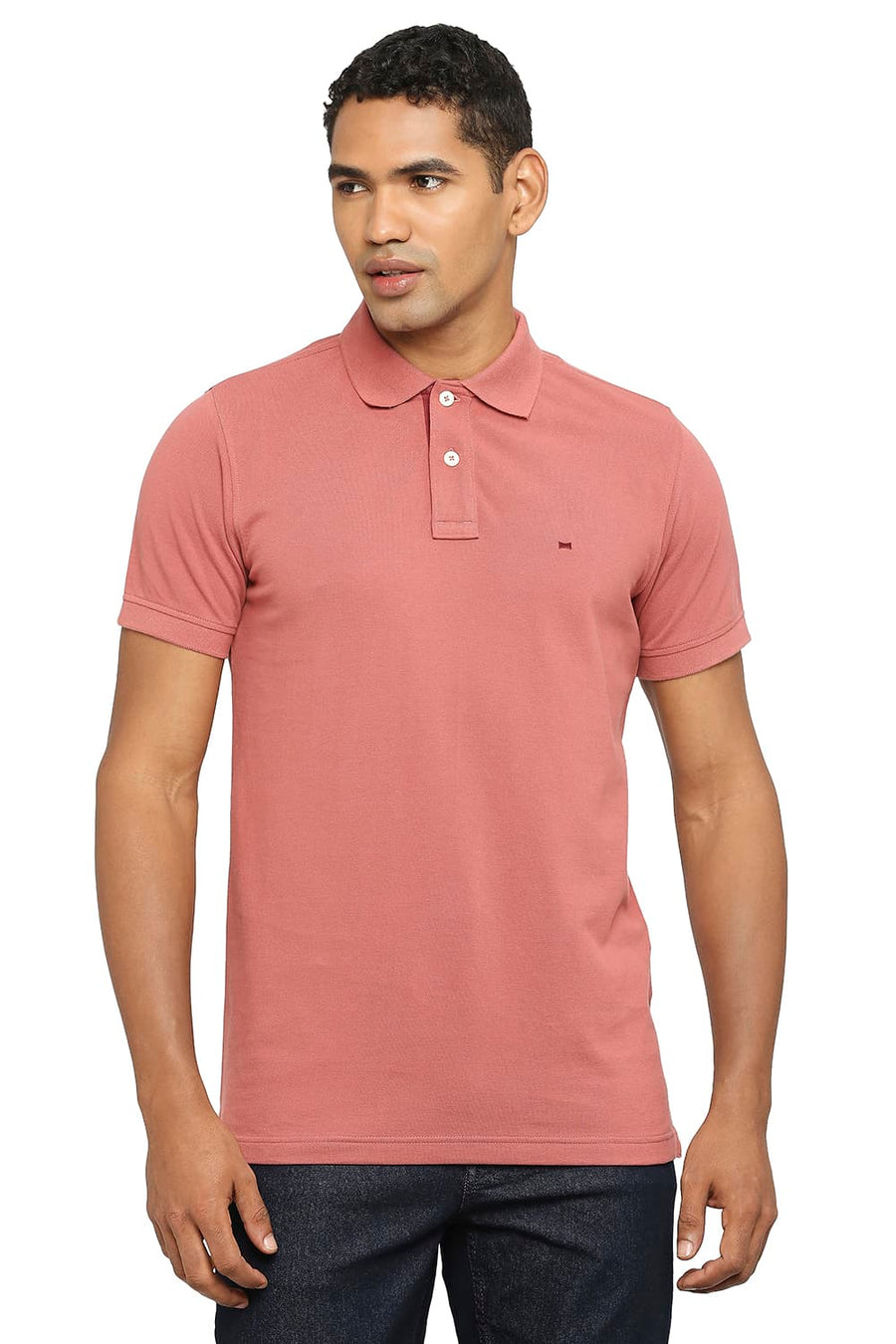 BASICS MUSCLE FIT DUSTY CEDAR POLO T-SHIRT