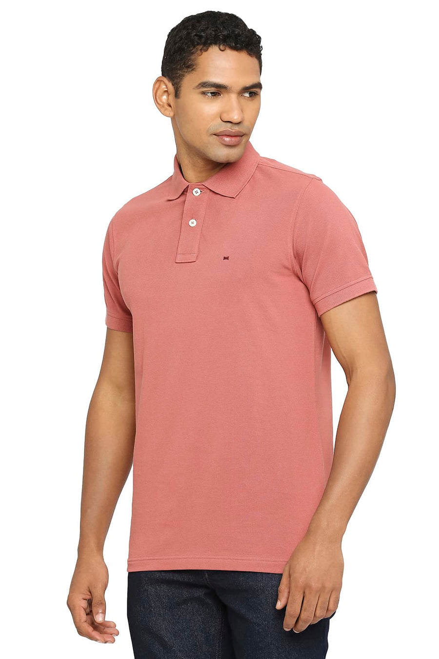 BASICS MUSCLE FIT DUSTY CEDAR POLO T-SHIRT