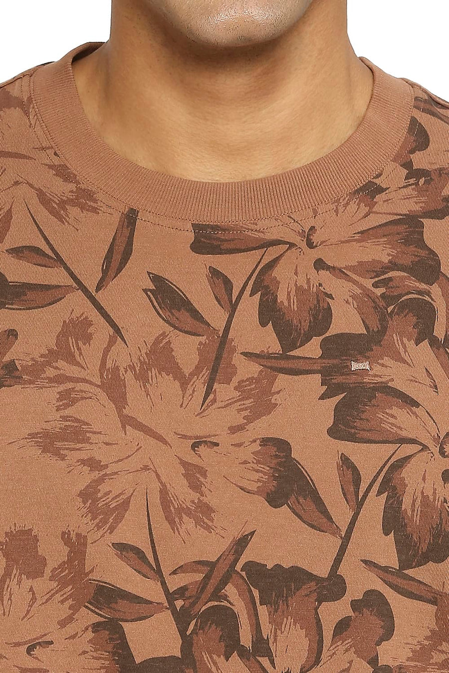 BASICS RELAXED FIT PECAN PIE PRINTED CREW T-SHIRT