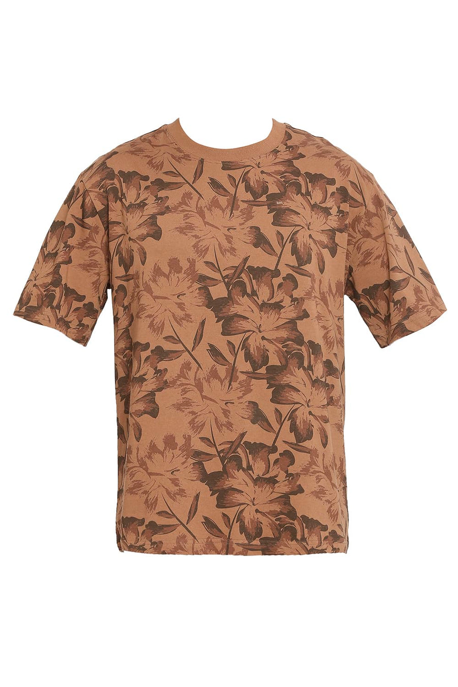 BASICS RELAXED FIT PECAN PIE PRINTED CREW T-SHIRT