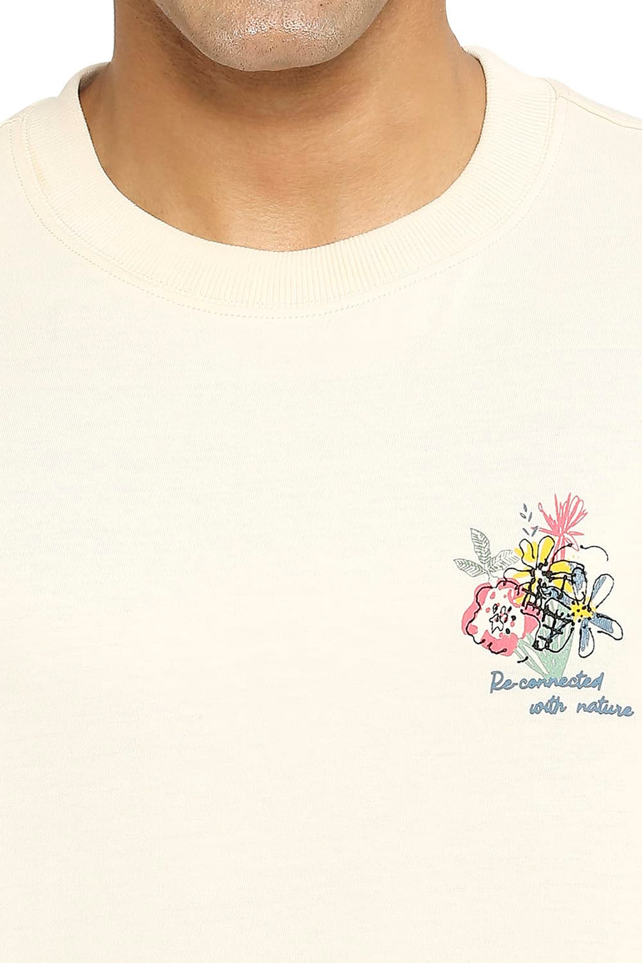 BASICS RELAXED FIT BUTTERCREAM CREW T-SHIRT
