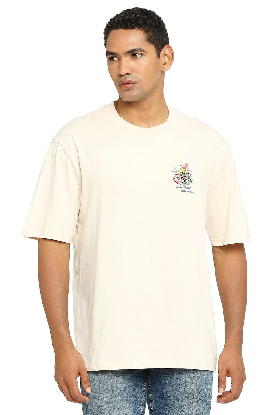 BASICS RELAXED FIT BUTTERCREAM CREW T-SHIRT