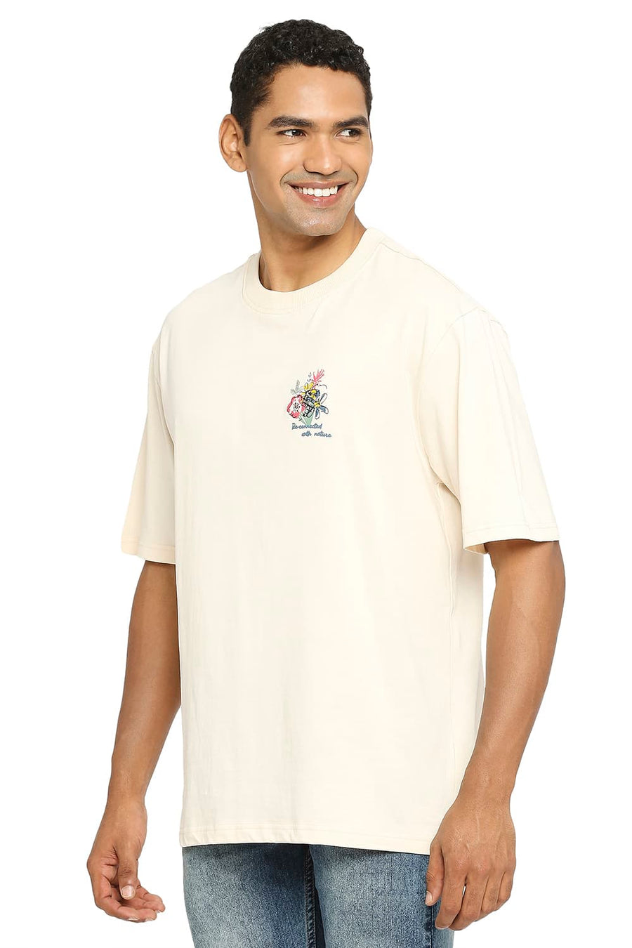 BASICS RELAXED FIT BUTTERCREAM CREW T-SHIRT