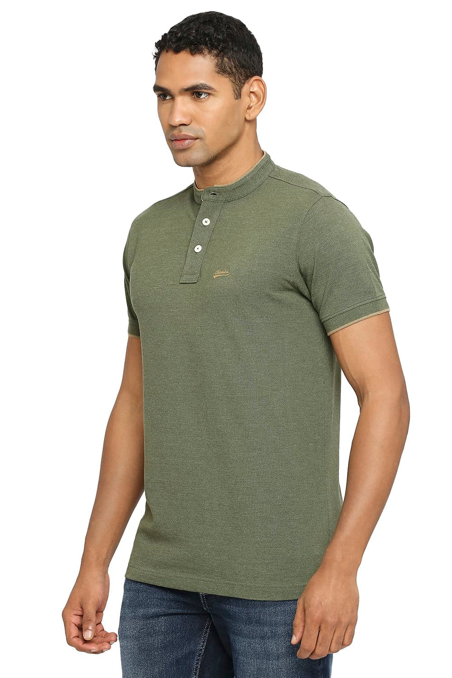 BASICS MUSCLE FIT RIFLE GREEN POLO T-SHIRT