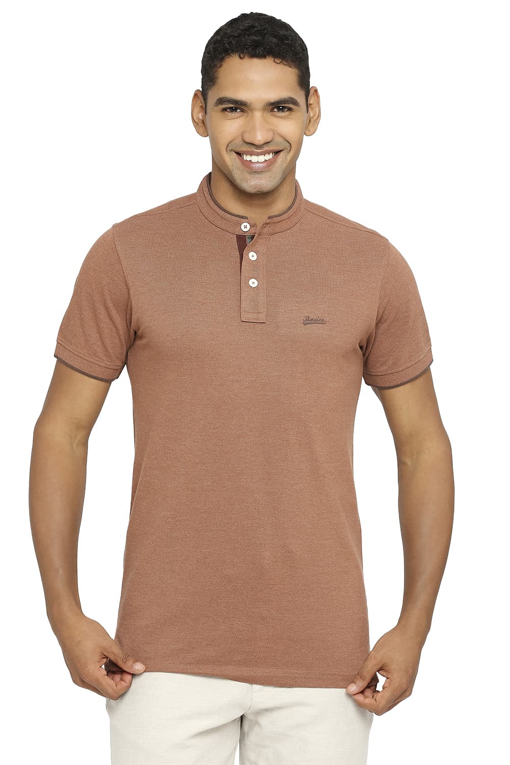 BASICS MUSCLE FIT POLO T-SHIRT