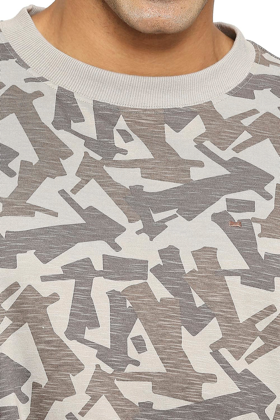 BASICS RELAXED FIT MOURNING DOVE PRINTED CREW T-SHIRT