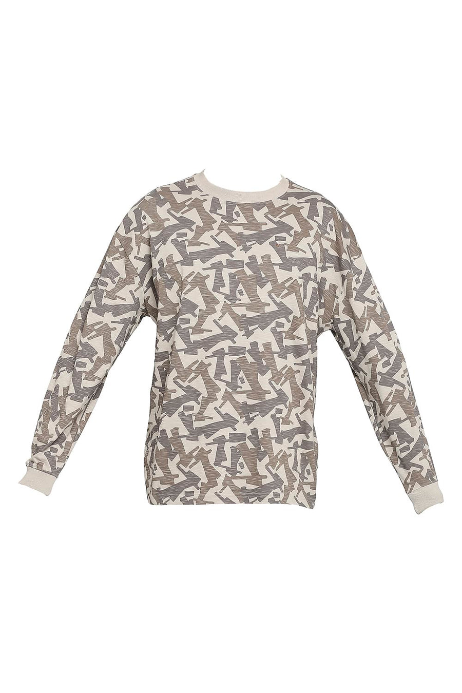 BASICS RELAXED FIT MOURNING DOVE PRINTED CREW T-SHIRT