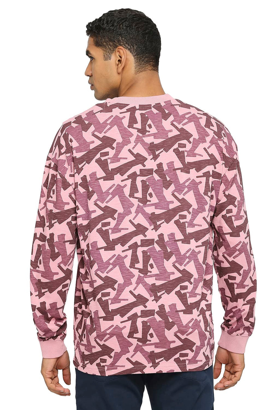 BASICS RELAXED FIT FOXGLOVE PRINTED CREW T-SHIRT