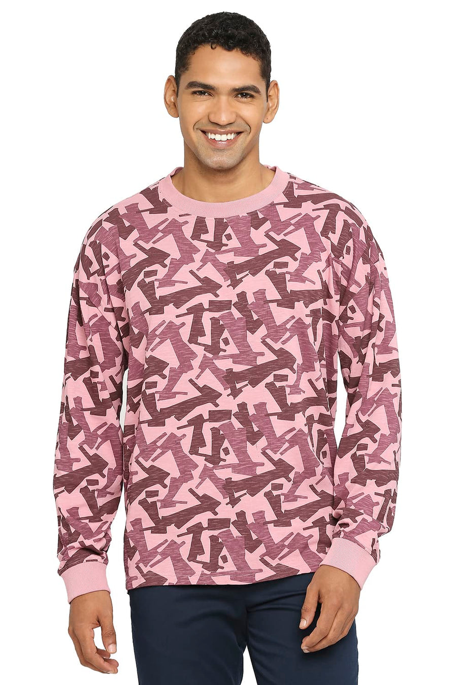 BASICS RELAXED FIT FOXGLOVE PRINTED CREW T-SHIRT