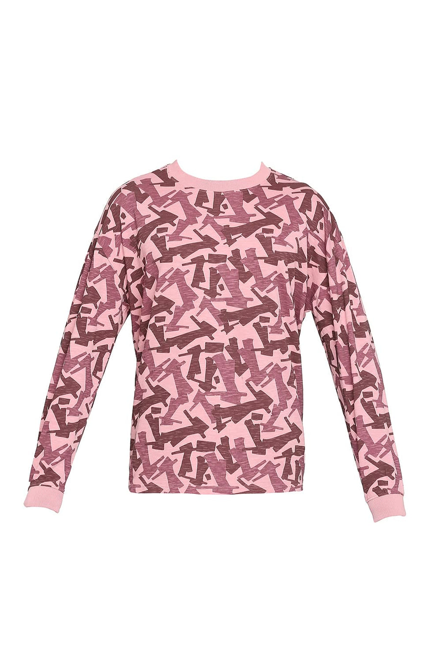 BASICS RELAXED FIT FOXGLOVE PRINTED CREW T-SHIRT