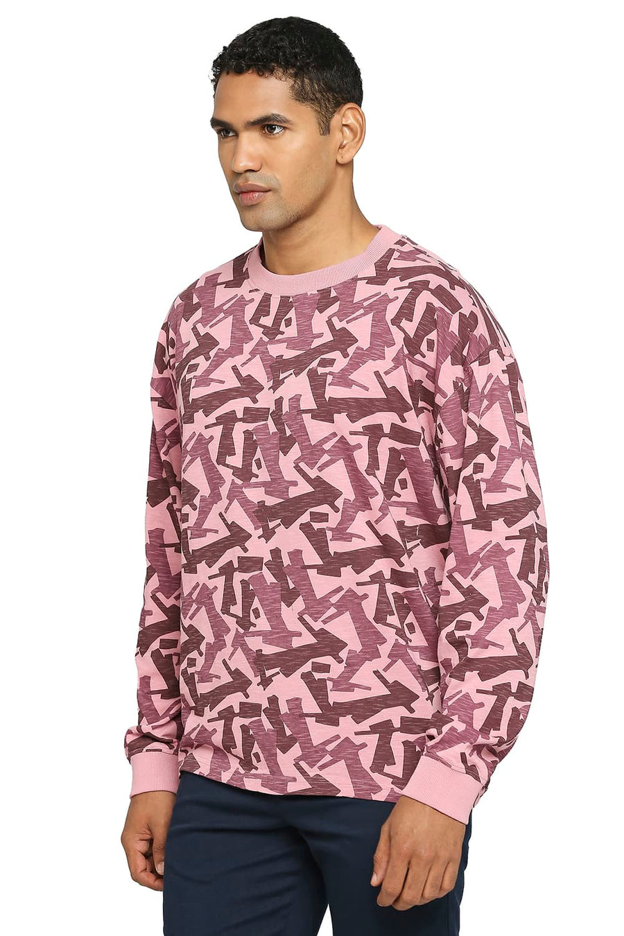 BASICS RELAXED FIT FOXGLOVE PRINTED CREW T-SHIRT