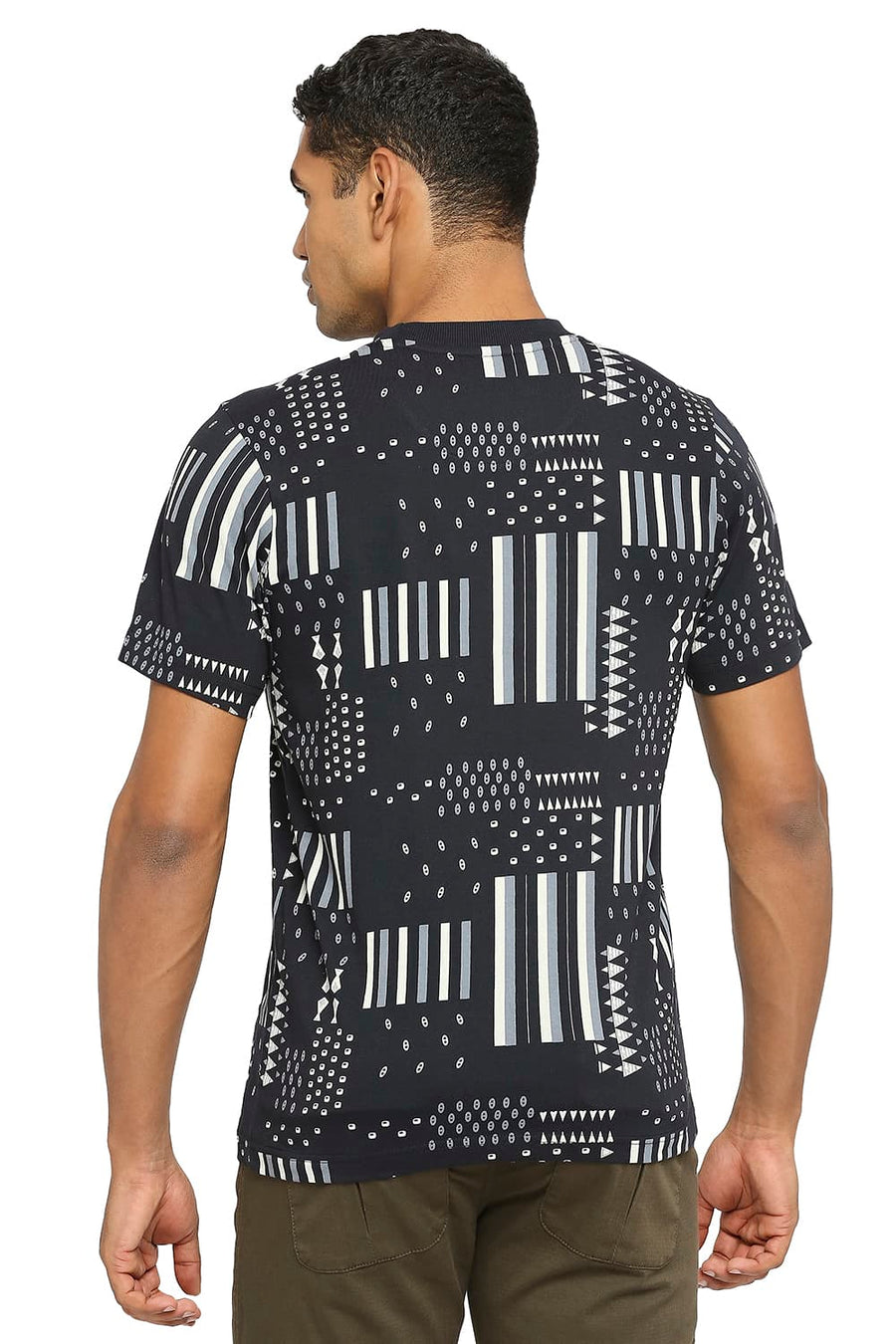BASICS MUSCLE FIT BLACKBEAUTY PRINTED CREW T-SHIRT