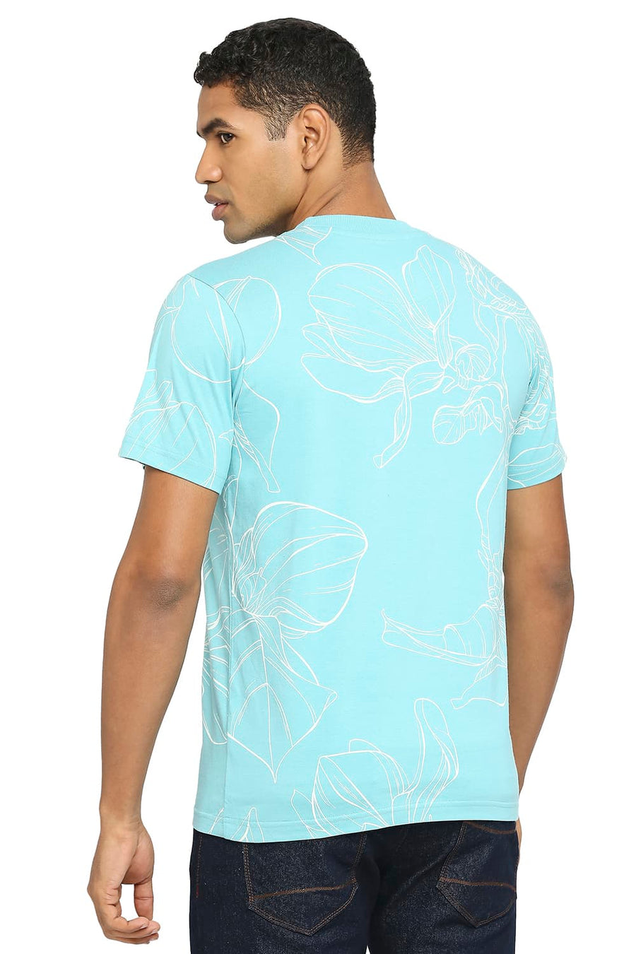 BASICS MUSCLE FIT COASTAL SHADE PRINTED CREW T-SHIRT