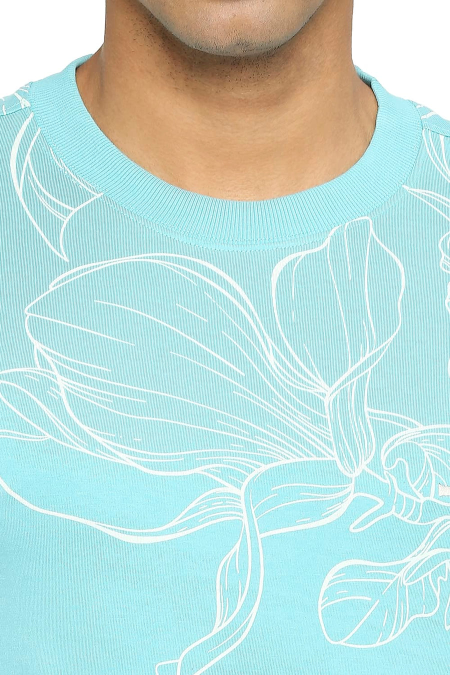 BASICS MUSCLE FIT COASTAL SHADE PRINTED CREW T-SHIRT