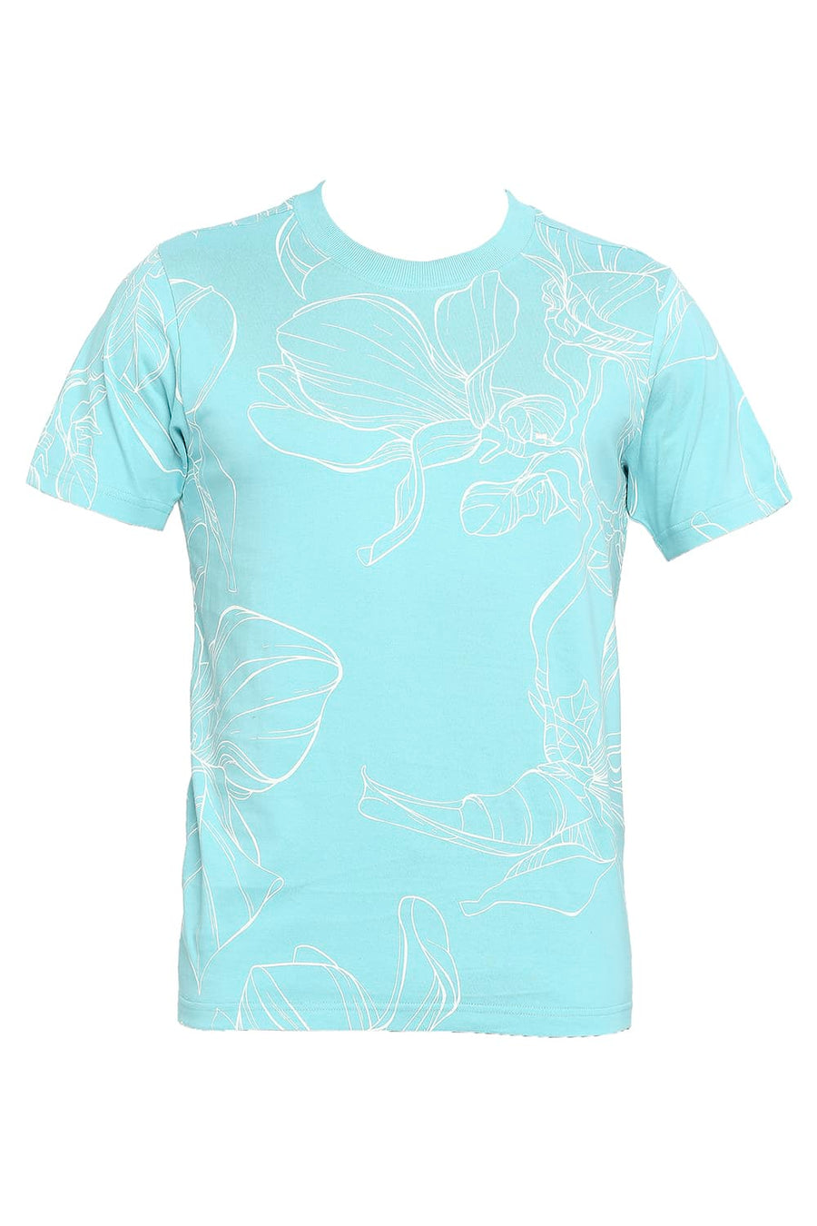 BASICS MUSCLE FIT COASTAL SHADE PRINTED CREW T-SHIRT
