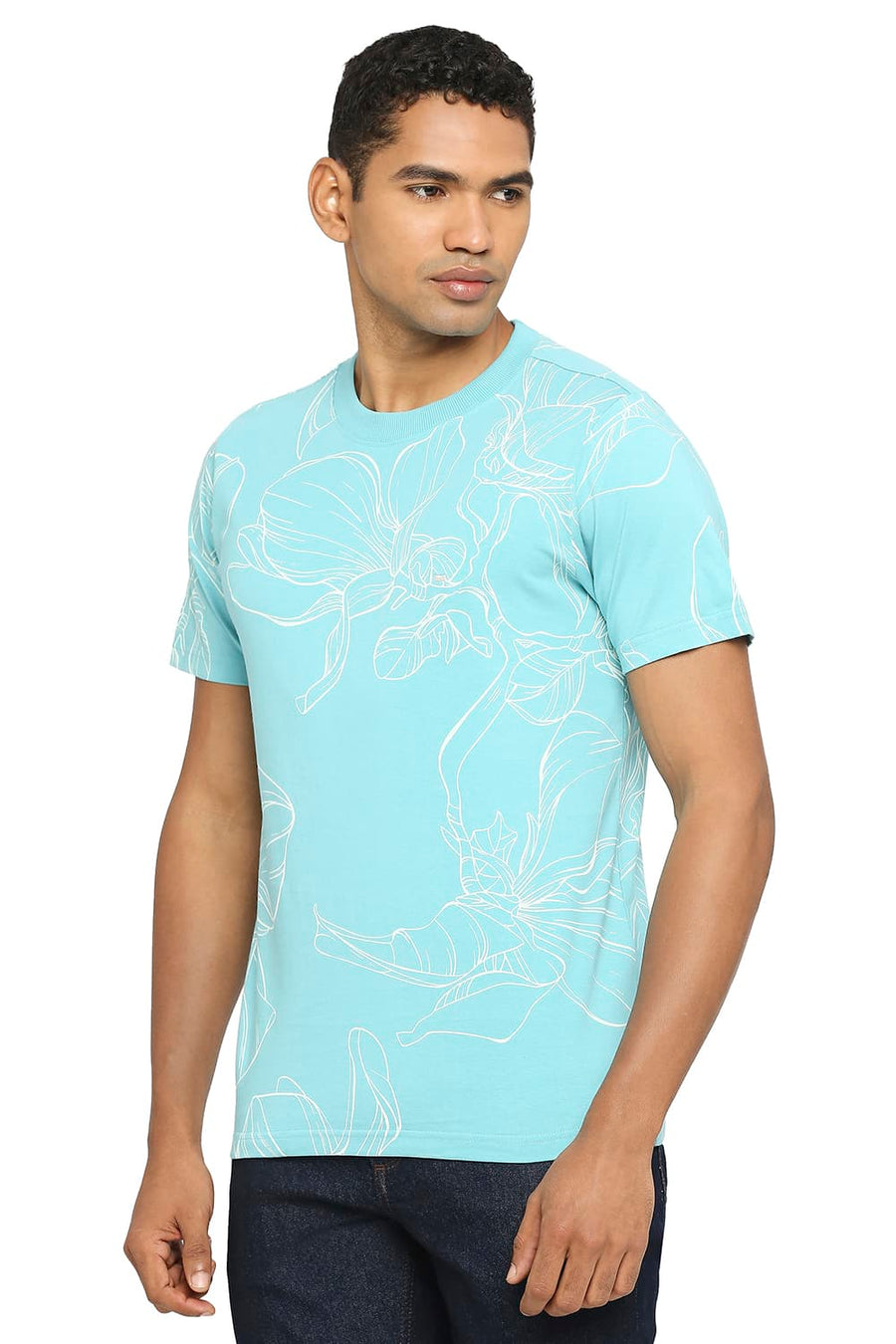 BASICS MUSCLE FIT COASTAL SHADE PRINTED CREW T-SHIRT