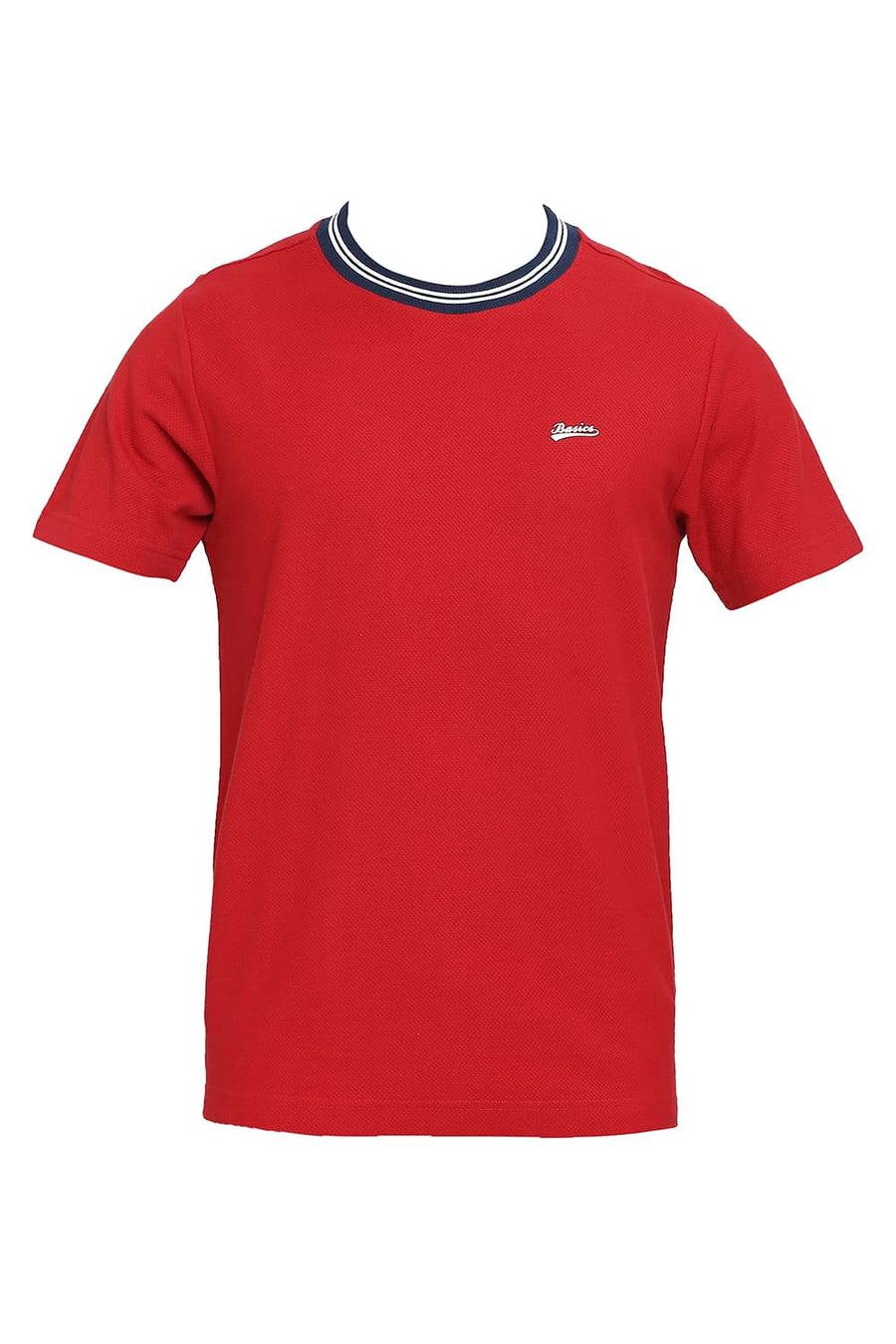 BASICS MUSCLE FIT KARANDA RED CREW T-SHIRT