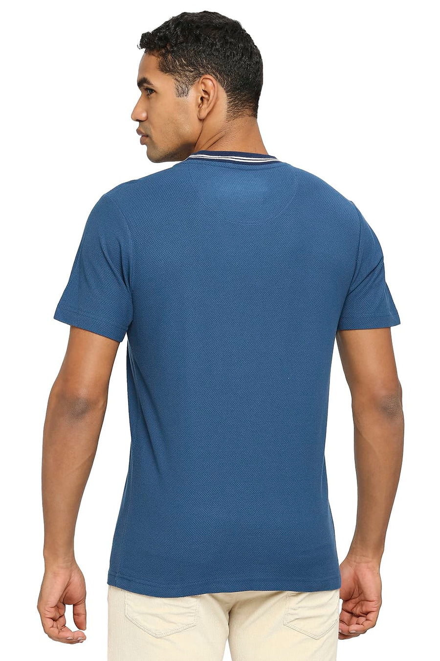 BASICS MUSCLE FIT SAILOR BLUE CREW T-SHIRT