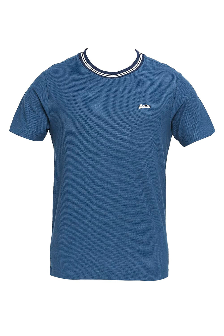 BASICS MUSCLE FIT SAILOR BLUE CREW T-SHIRT