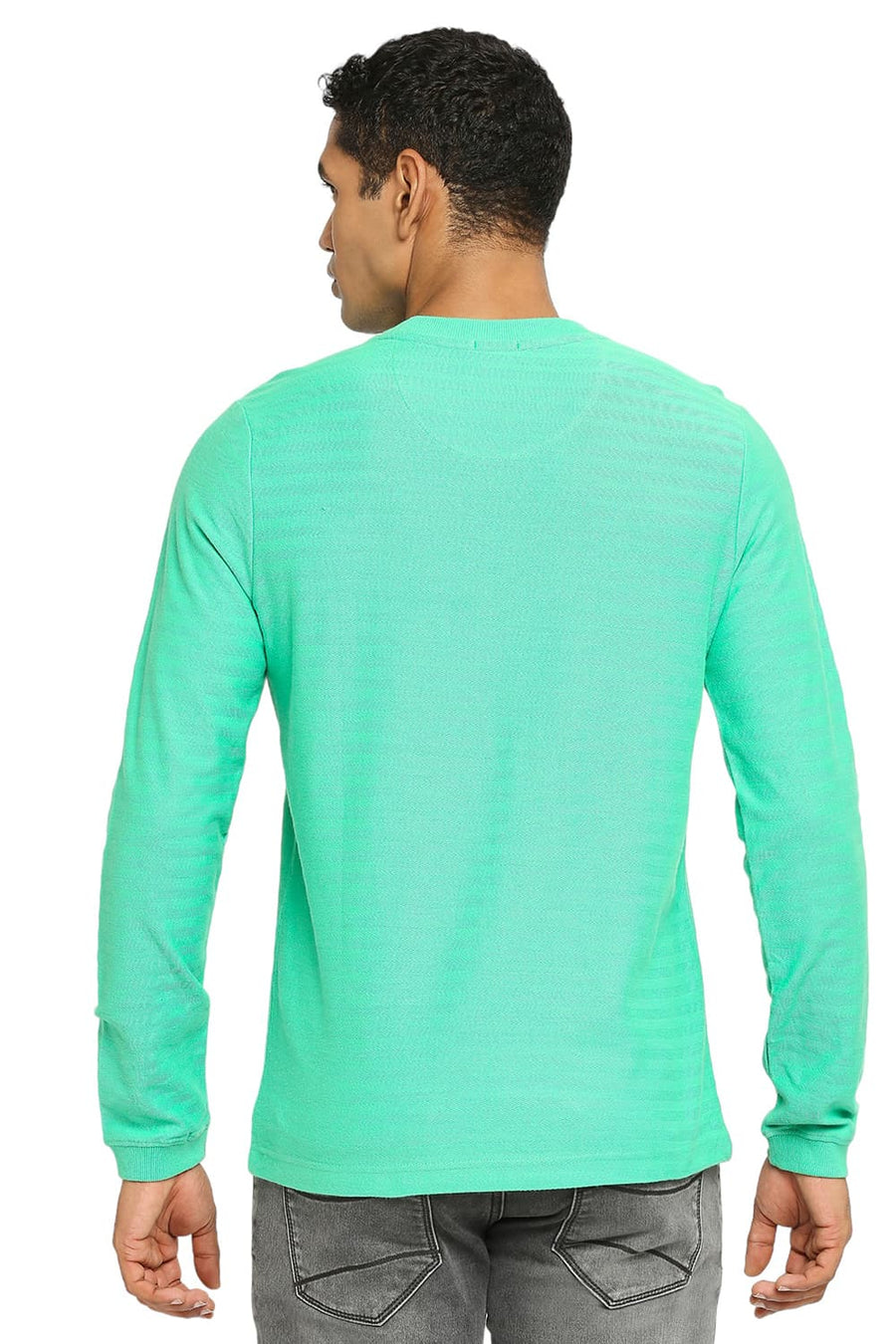 BASICS MUSCLE FIT GREEN SPRUCE CREW T-SHIRT