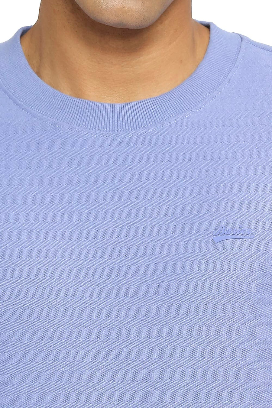 BASICS MUSCLE FIT PALE IRIS CREW T-SHIRT