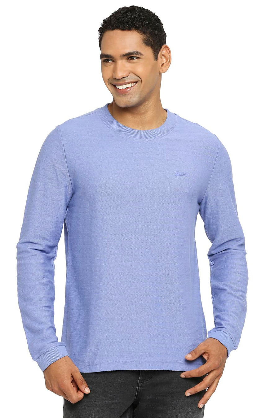 BASICS MUSCLE FIT PALE IRIS CREW T-SHIRT