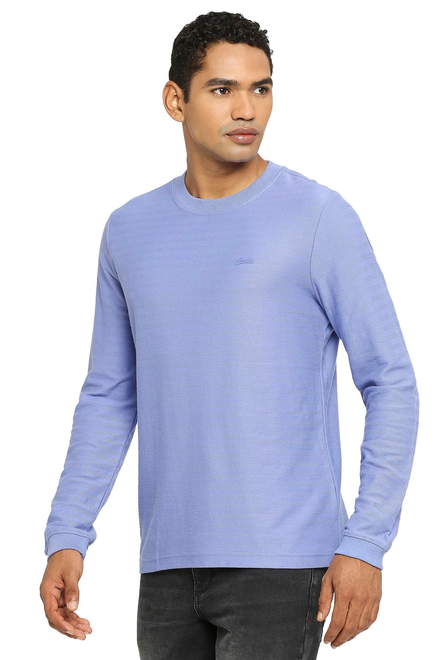 BASICS MUSCLE FIT PALE IRIS CREW T-SHIRT