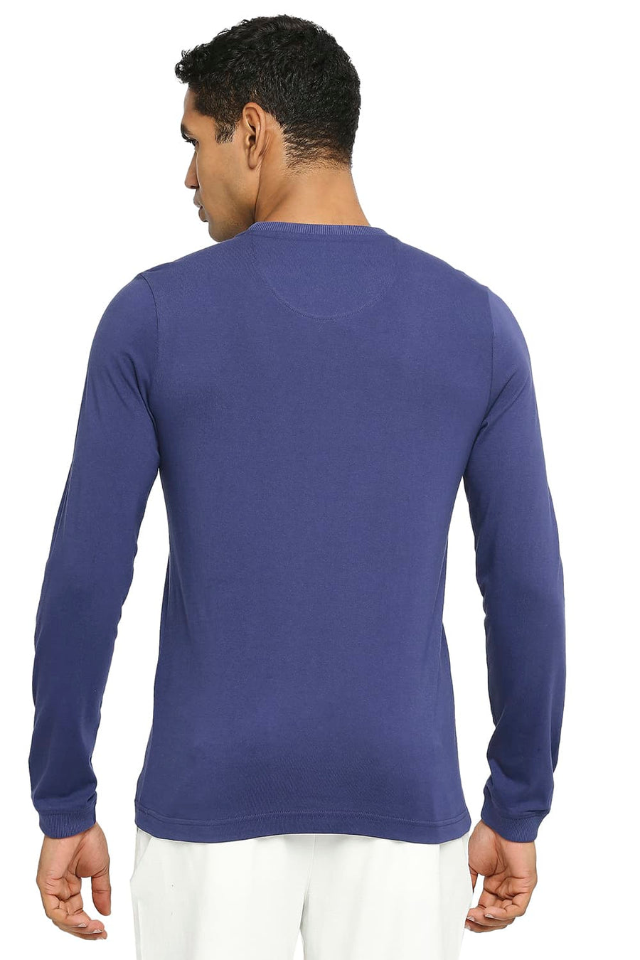 BASICS MUSCLE FIT DEEP COBALT CREW T-SHIRT