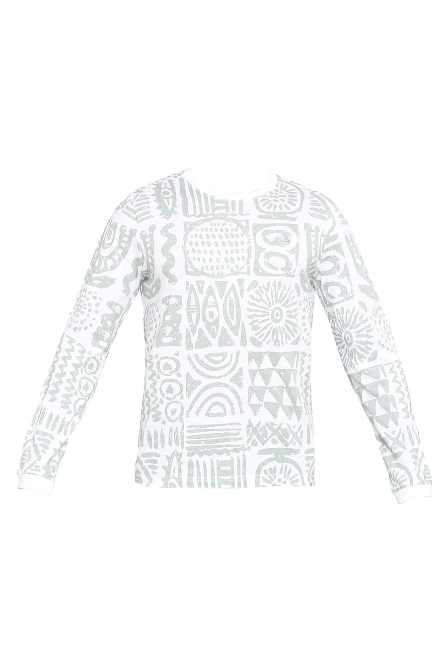 BASICS MUSCLE FIT BRIGHT WHITE PRINTED CREW T-SHIRT