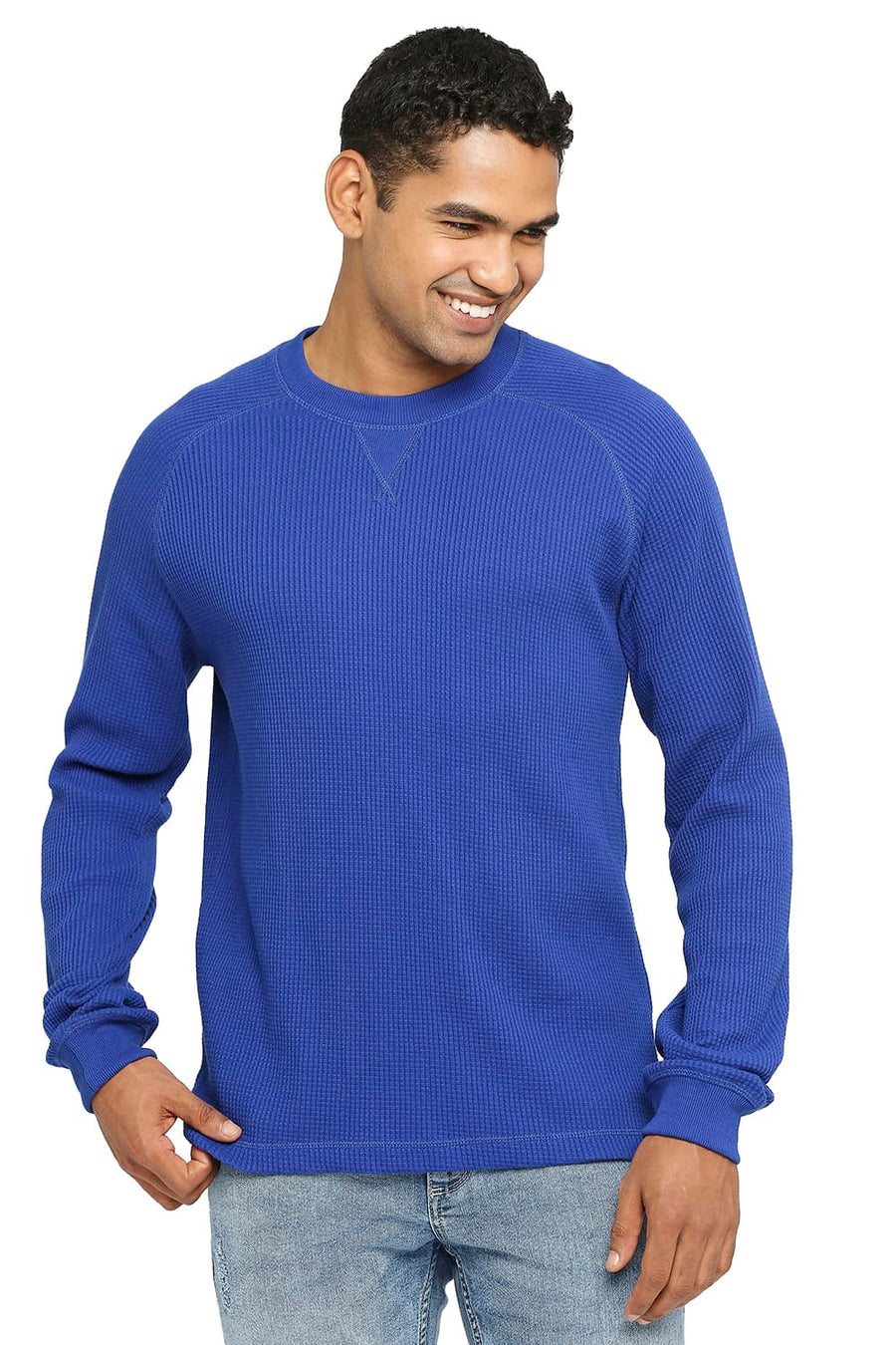 BASICS MUSCLE FIT SODALITE BLUE CREW T-SHIRT