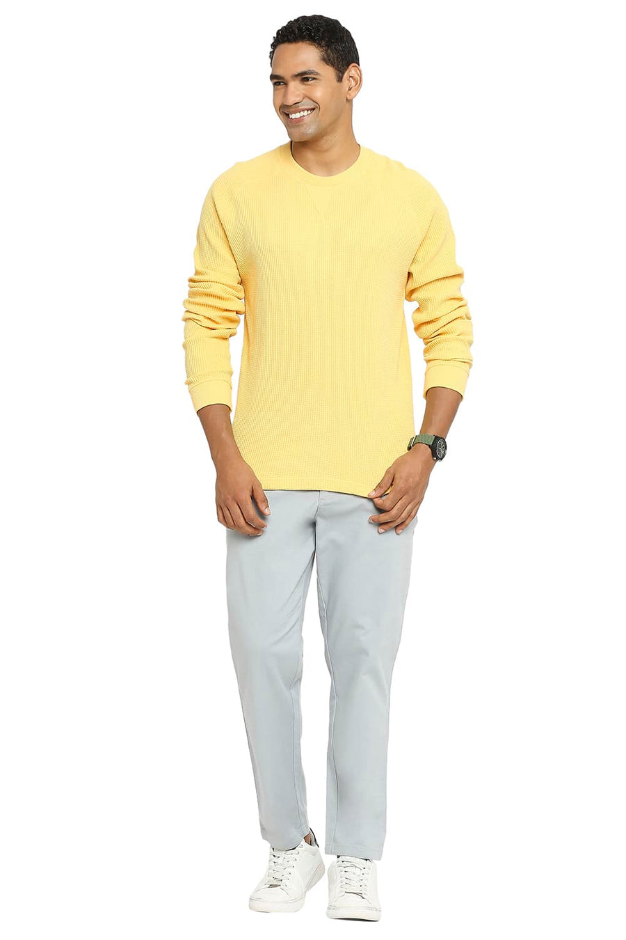 BASICS MUSCLE FIT BANANA CREAM CREW T-SHIRT