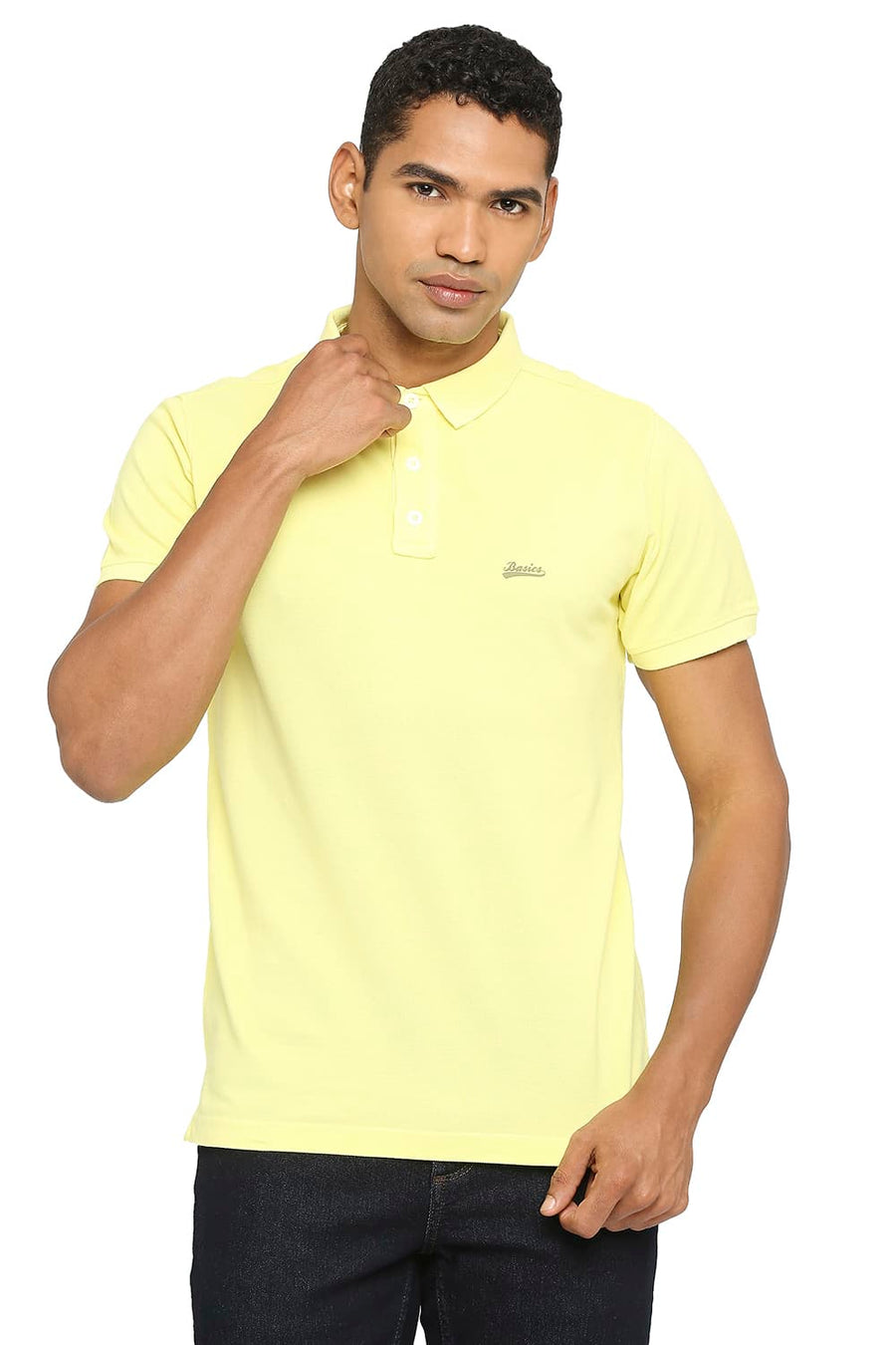 BASICS MUSCLE FIT ACACIA POLO T-SHIRT