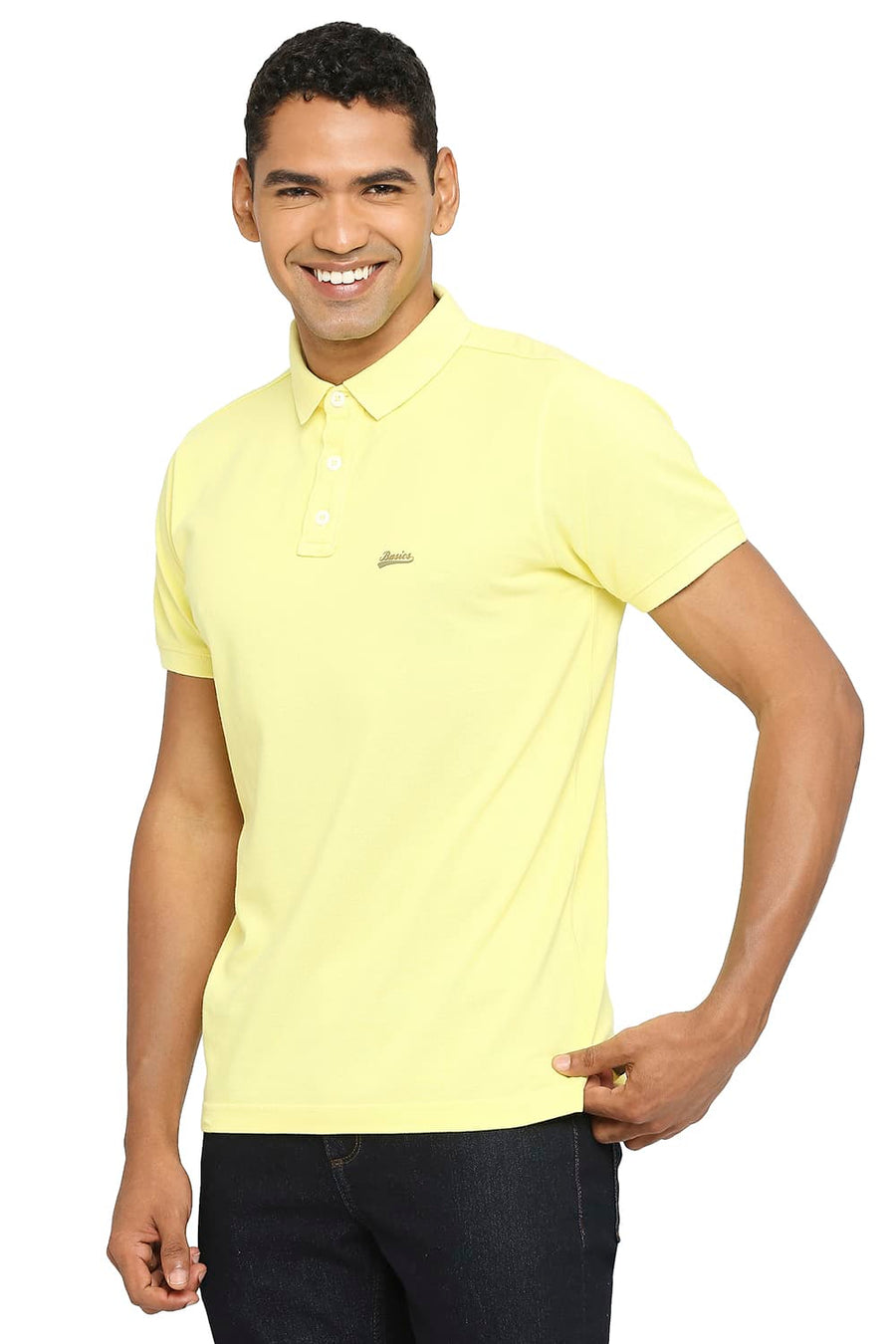 BASICS MUSCLE FIT ACACIA POLO T-SHIRT