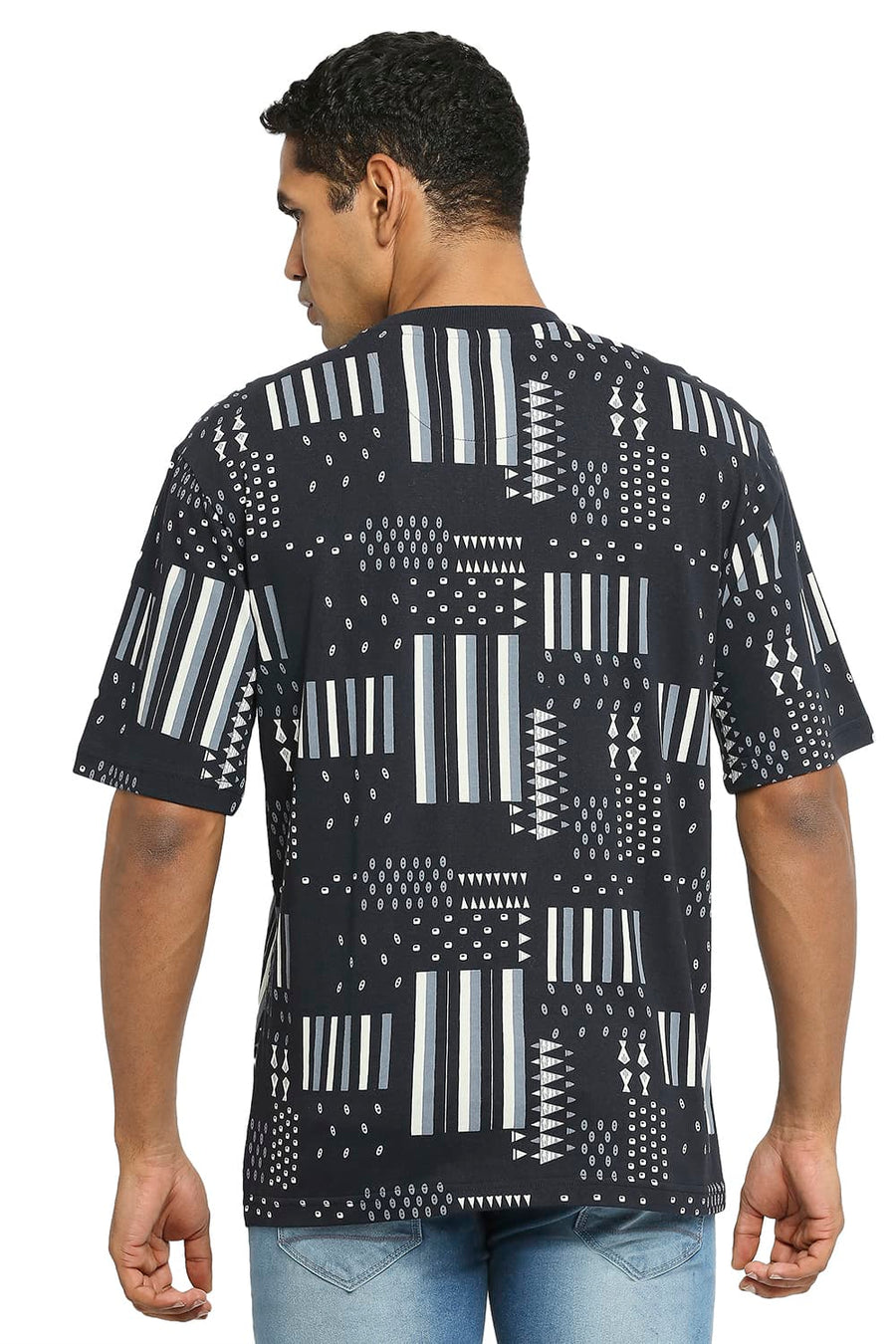 BASICS RELAXED FIT BLACKBEAUTY PRINTED CREW T-SHIRT