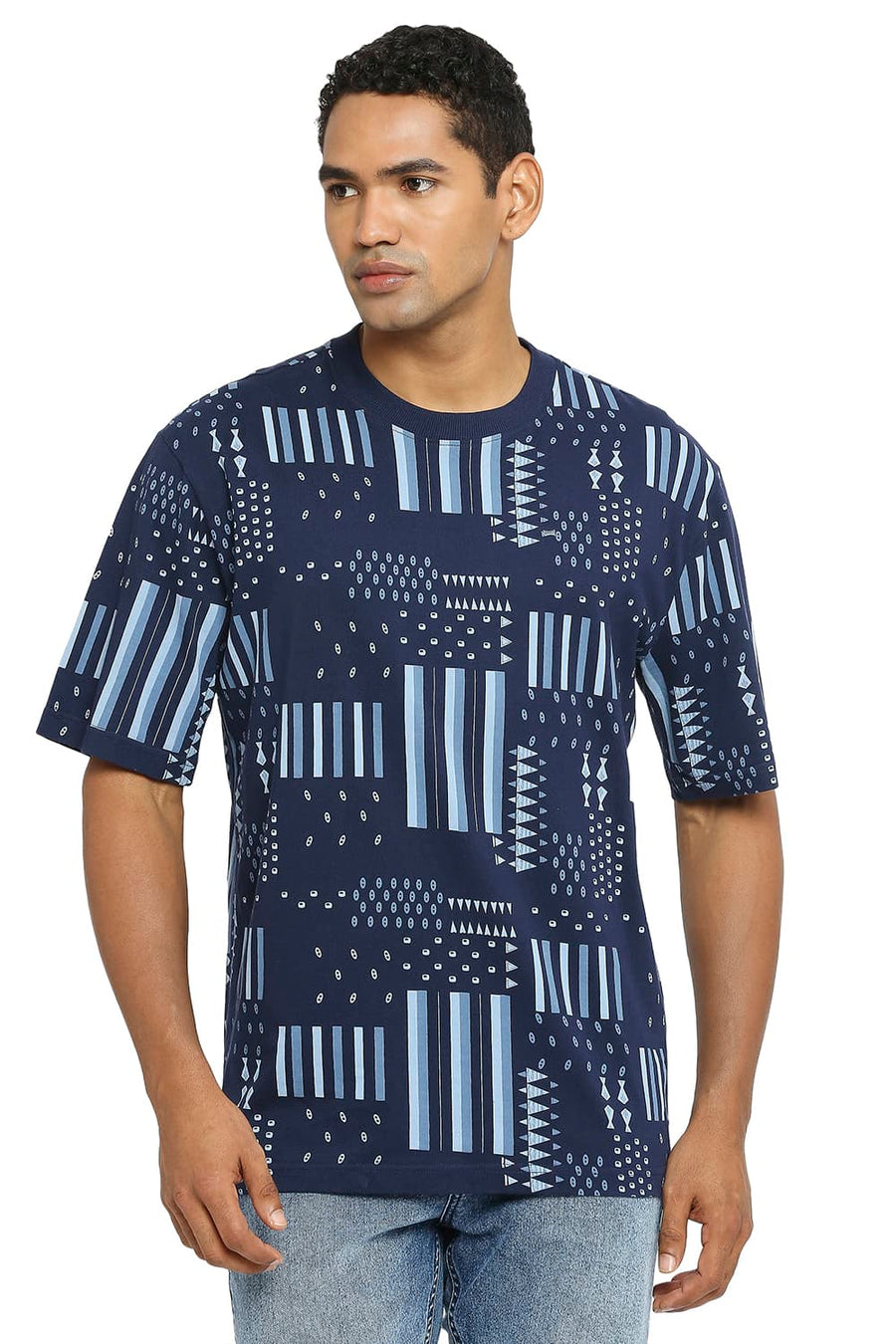 BASICS RELAXED FIT NAVALACADEMY PRINTED CREW T-SHIRT
