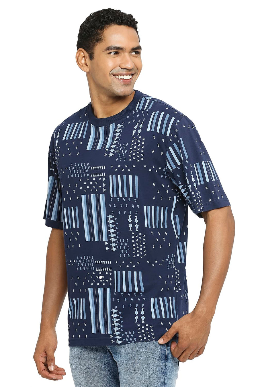 BASICS RELAXED FIT NAVALACADEMY PRINTED CREW T-SHIRT