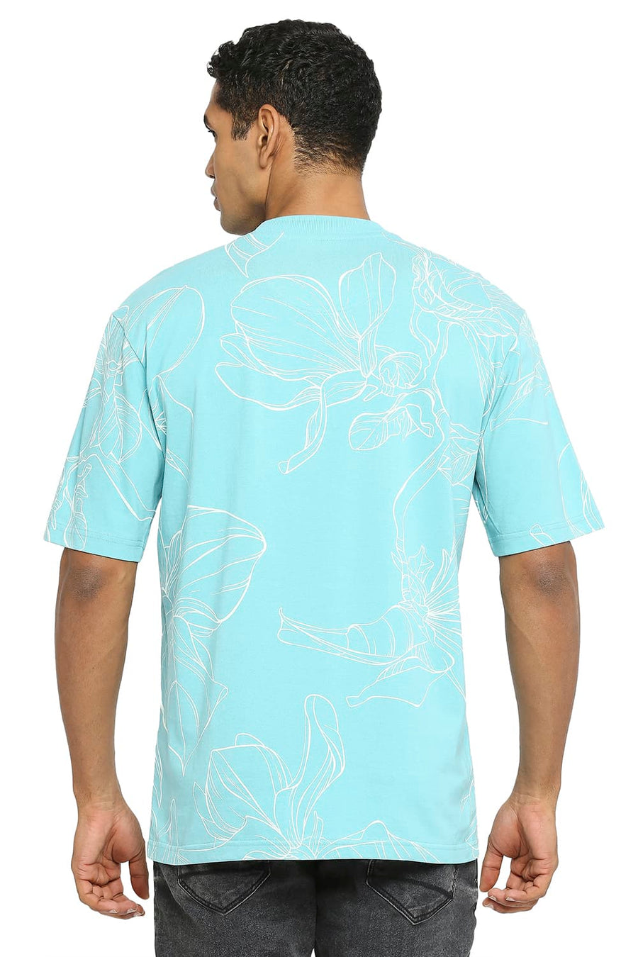 BASICS RELAXED FIT COASTAL SHADE PRINTED CREW T-SHIRT
