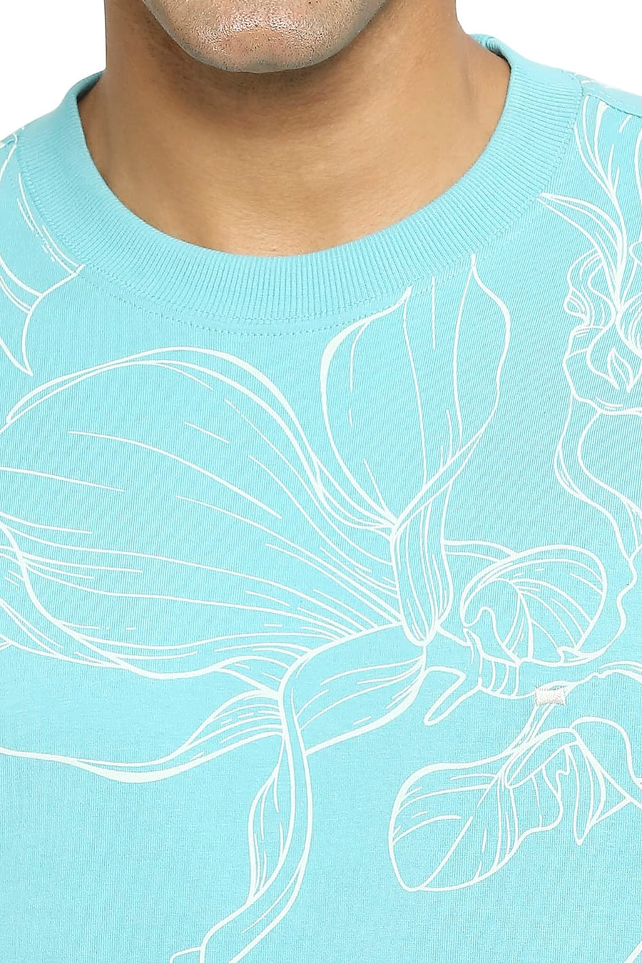 BASICS RELAXED FIT COASTAL SHADE PRINTED CREW T-SHIRT