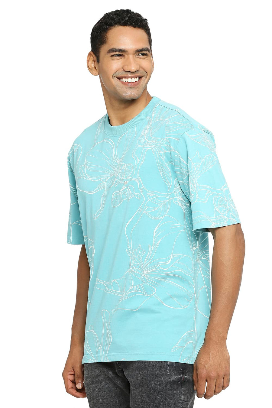 BASICS RELAXED FIT COASTAL SHADE PRINTED CREW T-SHIRT