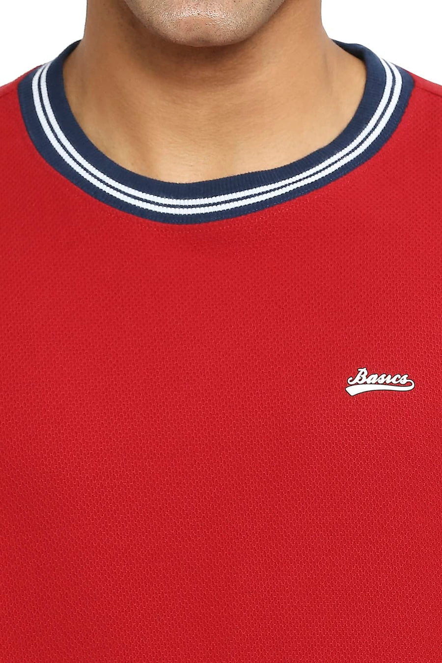 BASICS RELAXED FIT KARANDA RED CREW T-SHIRT