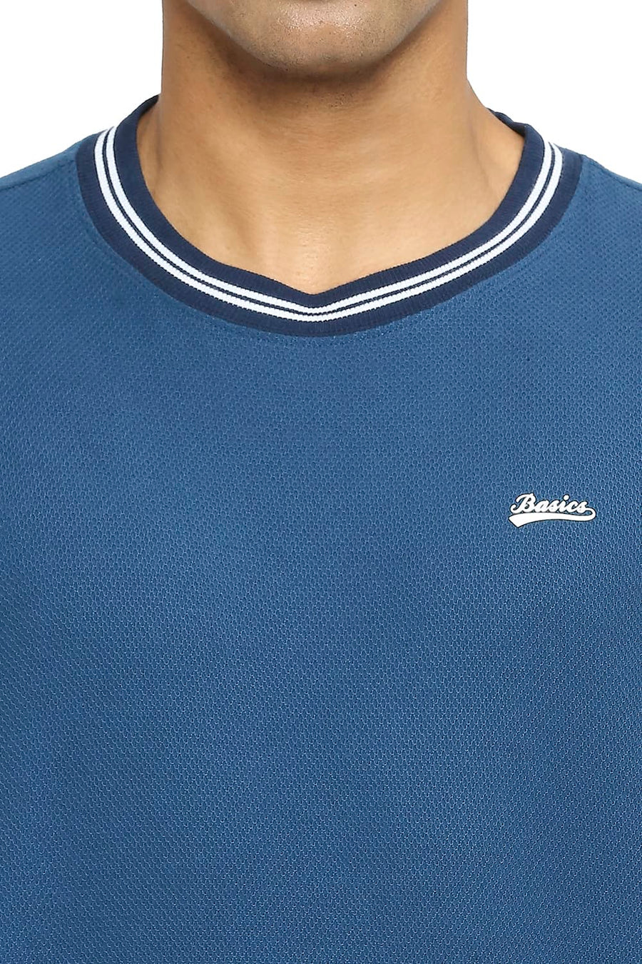 BASICS RELAXED FIT SAILOR BLUE CREW T-SHIRT